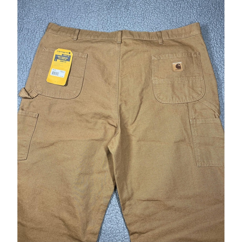 Carhartt Pants Mens 44x36 Brown Relaxed Duck Carpenter Utility Workwear B11-BRN - Picture 3 of 13